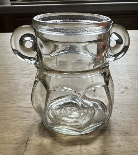 Vintage Paneled Glass Sugar Jar No Lid 5" Tall - Picture 1 of 3