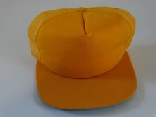 Vintage New Era Hat yellow  Trucker Hat Blank Flat Brim Foam  Snapback VTG 90s