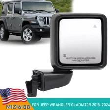 Passenger Right Side Mirror Power Blind Spot for 2018-25 Jeep Wrangler Gladiator