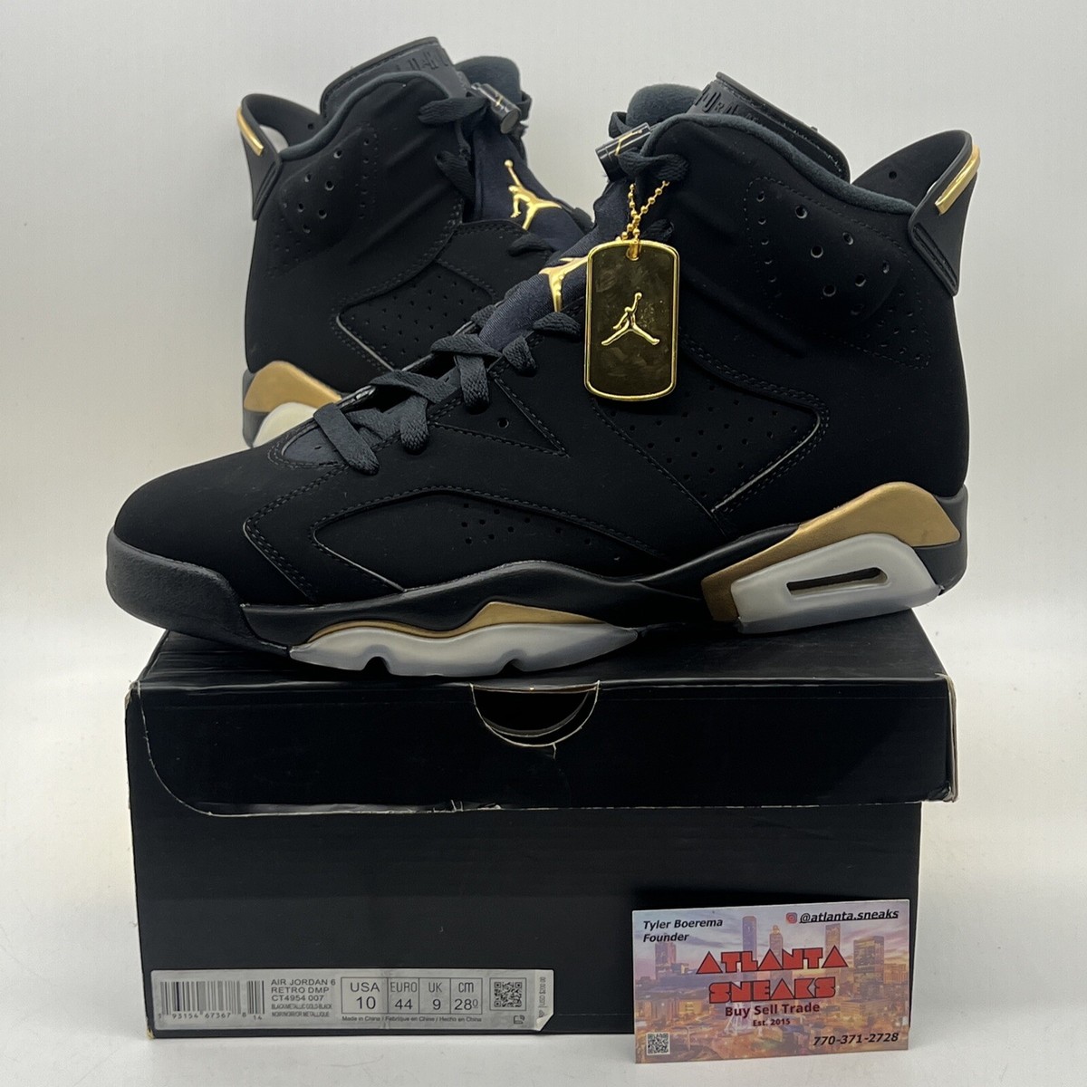 Size 10 - Jordan 6 Retro Defining Moments 2020 Black Gold