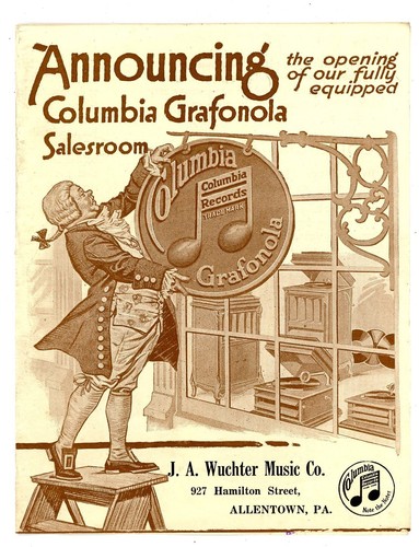 Columbia Grafonola  c. 1917 illust. brochure J A Wuchter Music Co Allentown PA