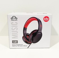 UKELALA Green Wired Headphones Portable On Ear Headphones NEW Open Box