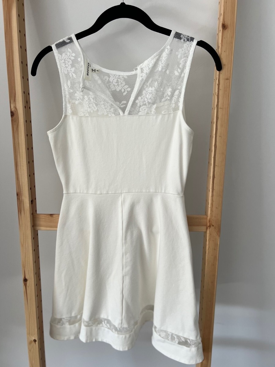 monteau lace dress The Montague in White Chantilly V. Chapman 75% Polyester monteau dress small - Gem