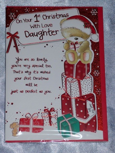FIRST CHRISTMAS CARD SON DAUGHTER GRANDSON GRANDDAUGHTER 1ST CHRISTMAS CARD - Picture 12 of 33