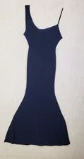 Club L London Women Dress 6 Navy Poly B Sleeveless Bodycon Mermaid Formal Maxi