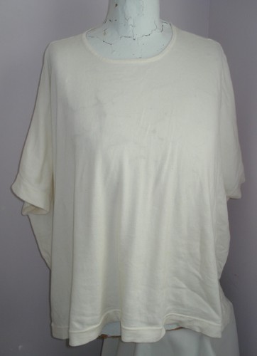 J McLaughlin One Size OS CREAM CASHMERE BLEND KNIT TOP SHirt Oversized L XL - Picture 2 of 4