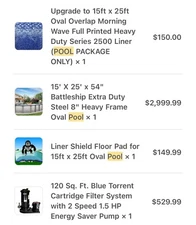 above ground swimming pool 15x25x54" 