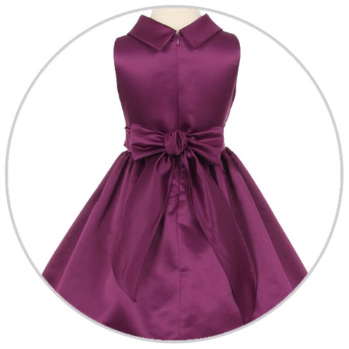 CHAMPAGNE Size 10 Satin Cowl Neck Girl Dress Party Bridesmaid Recital Birthday - Picture 3 of 4