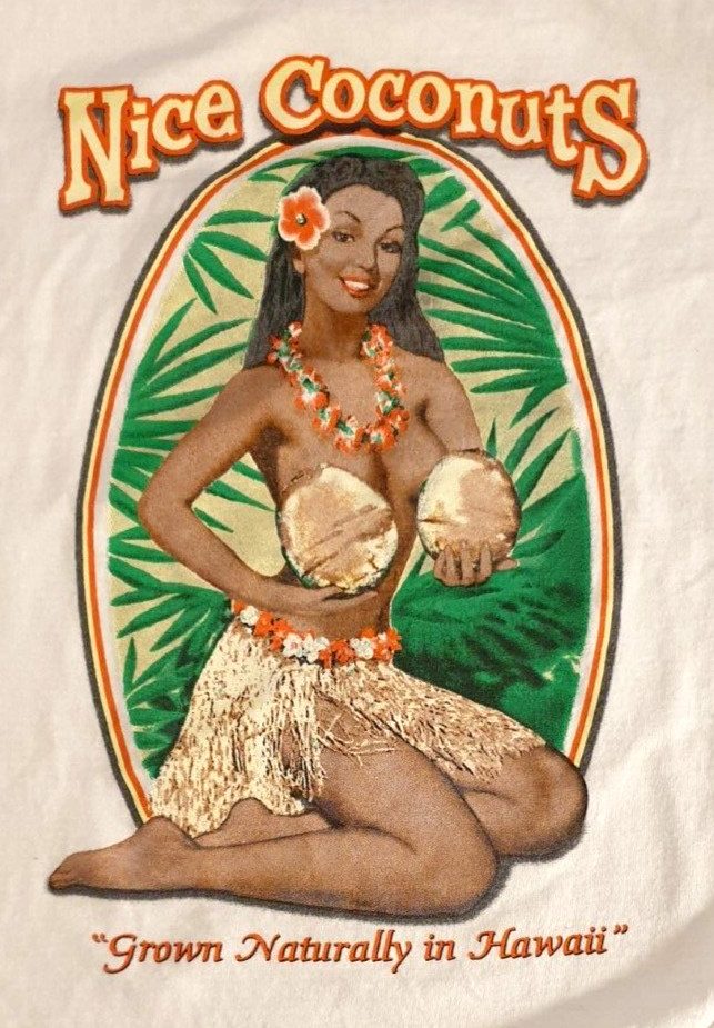 NICE COCONUTS Hawaiian PinUp Girl Maui Kauai Print H… Gem