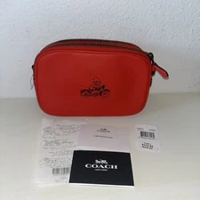 NWOT Coach Bright Red Mickey Crossbody Purse Handbag F59072