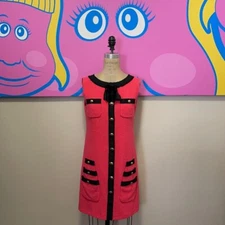 Moschino Salmon Wool Boucle Shift Dress