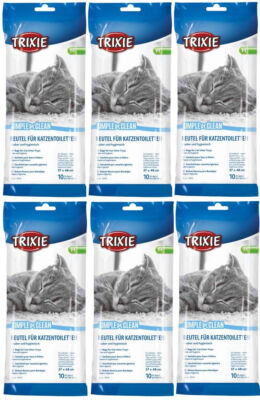 MITTLERE KATZENTOILETTE EINLAGEN 6 PACKUNGEN À 10 = 60 SÄCKE GROSSEINKAUF TRIXIE KATZE WERT 4043