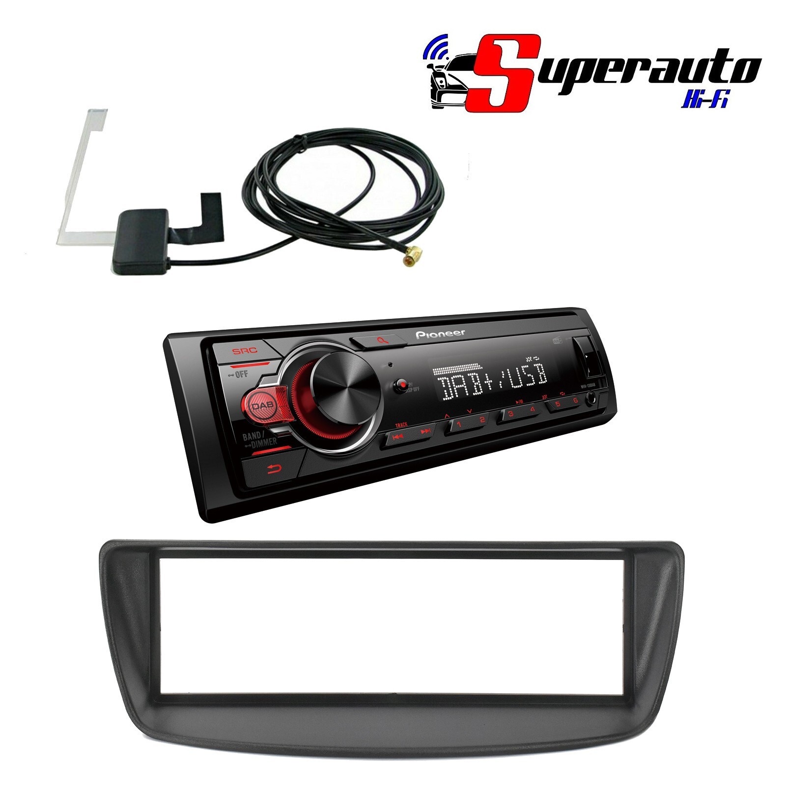 PIONEER MVH 130 DAB AUTORADIO Fit Toyota Aygo 2005-2014 DAB+ USB MP3 ANTENNA