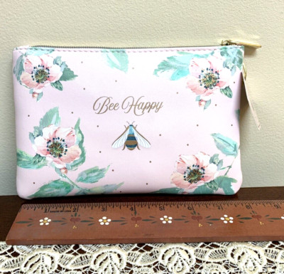 Honey Bee Bees Punch Studio Lady Jayne 8 x 5.5in Cosmetic Make Up Glam Bag Case
