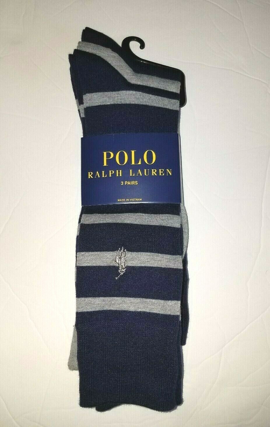 PONY Polo Ralph Lauren 3pz calze pantaloni girocollo 3 paia calze eleganti classiche nere taglia L