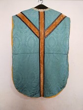 vintage beautiful church chasuble vestment silk fabric Christian item972