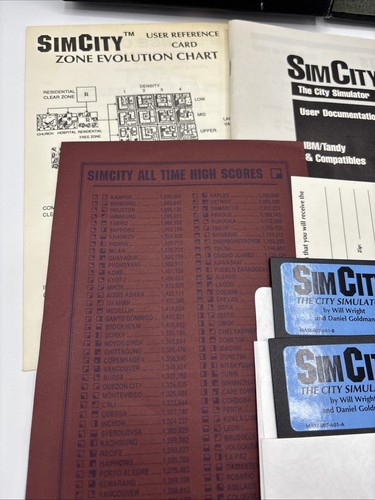 Vintage Sim City (IBM Tandy Compatibles PC 1991, 5 1/4 Disks) Big Box Simulator Lesen - Bild 3 von 6