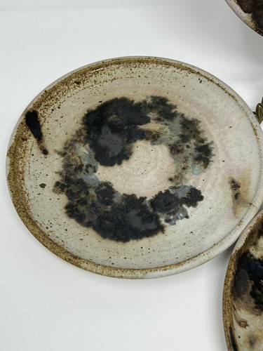 4 Piatti Studio Art Ceramica Gres porcellanato fatti a mano marrone e marrone smaltato 8"" - Foto 3 di 16