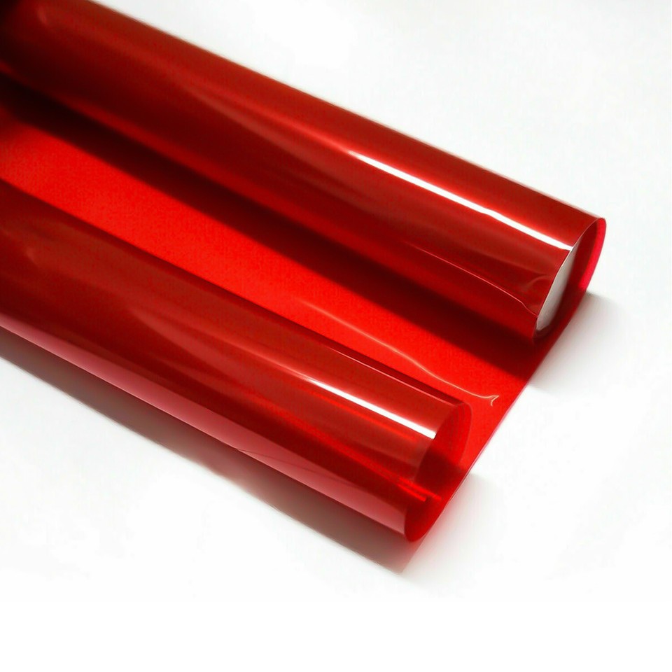 Premium Red Car Headlight Taillight Fog Light Tint Vinyl Overlay Wrap