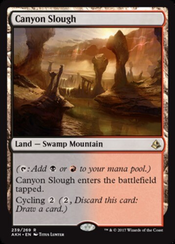 Canyon Slough 1x FOIL AKH MTG Amonkhet Rare MINT land Canyon Slough 1x FOIL AKH MTG Amonkhet Rare MINT land