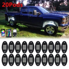 20 RGB LED Rock Lights Underbody Music Neon Lamp For Chevy Silverado 1500 2500
