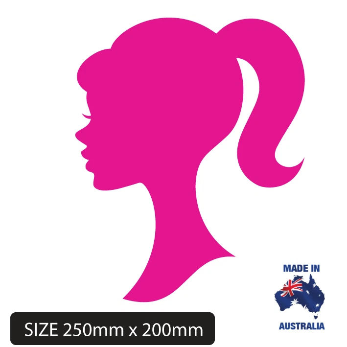 LARGE Barbie silhouette Head sticker BARBIE STICKER