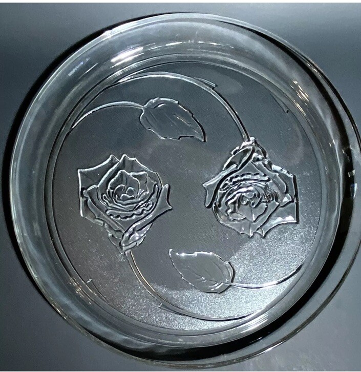 Vintage Indiana Glass - FLORAL PLATTER, CHOP PLATE - Embossed Roses Design - 13”