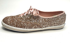 Keds x KATE SPADE Collab Pink Gold New York Champion Glitter Womens Sneaker Sz 9