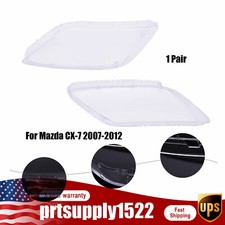 For Mazda Cx-7 2007-2012 Pair Leftright Clear Headlights Headlamp Lens Cover