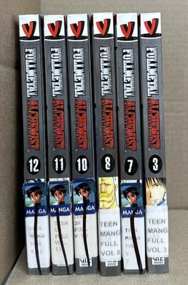 Fullmetal Alchemist  Manga vol 3, 7, 8, 10, 11, 12 PARTIAL Set ENGLISH EX-LIB