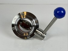 Dernord Sanitary Butterfly Valve 2”- 304 Stainless, Clamp OD 64mm Silicon Seal