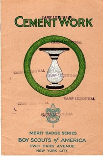BSA 1937 Tan Cement Work Merit Badge Book