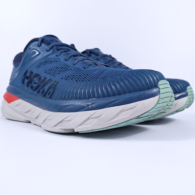 Hoka Bondi 7 Mens 12.5 Max Cushion Walking Running Shoes Blue Comfort