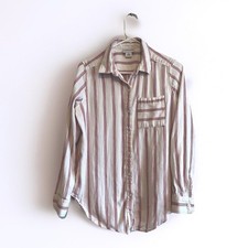 Vintage Liz Claiborne Shirt Womens Medium Stripe Button Up Long Sleeve Casual