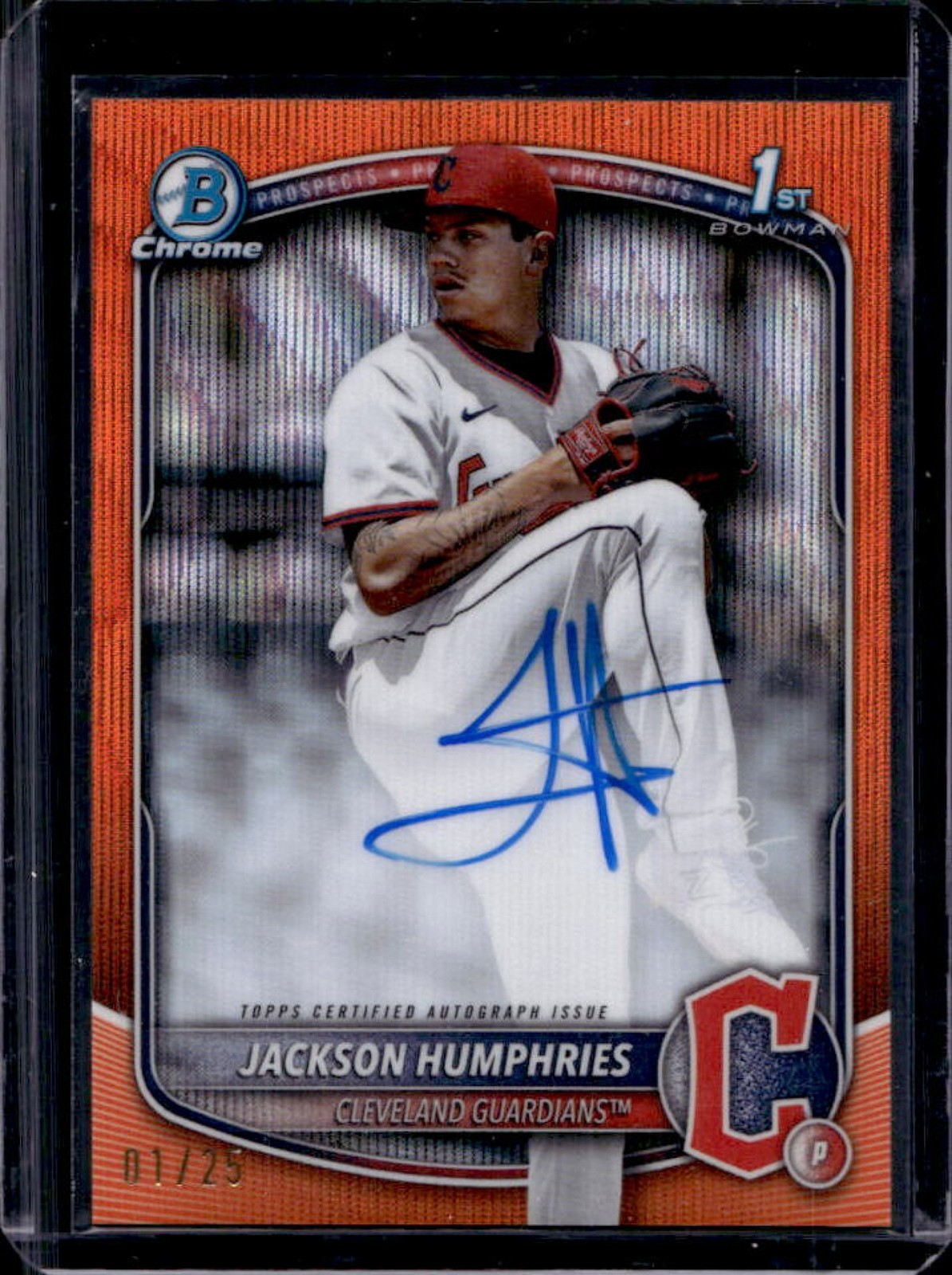 2025 Bowman Jackson Humphries Chrome Auto Orange Wave Refractor 1st #1/25