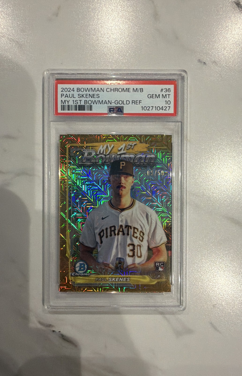 2024 Bowman Chrome - My 1st Bowman Paul Skenes Gold Mojo Refractor /50 (RC)