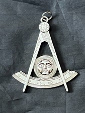 Masonic Past Master No Square Jewel Silver Plated 3" Freemason Fraternity NEW!