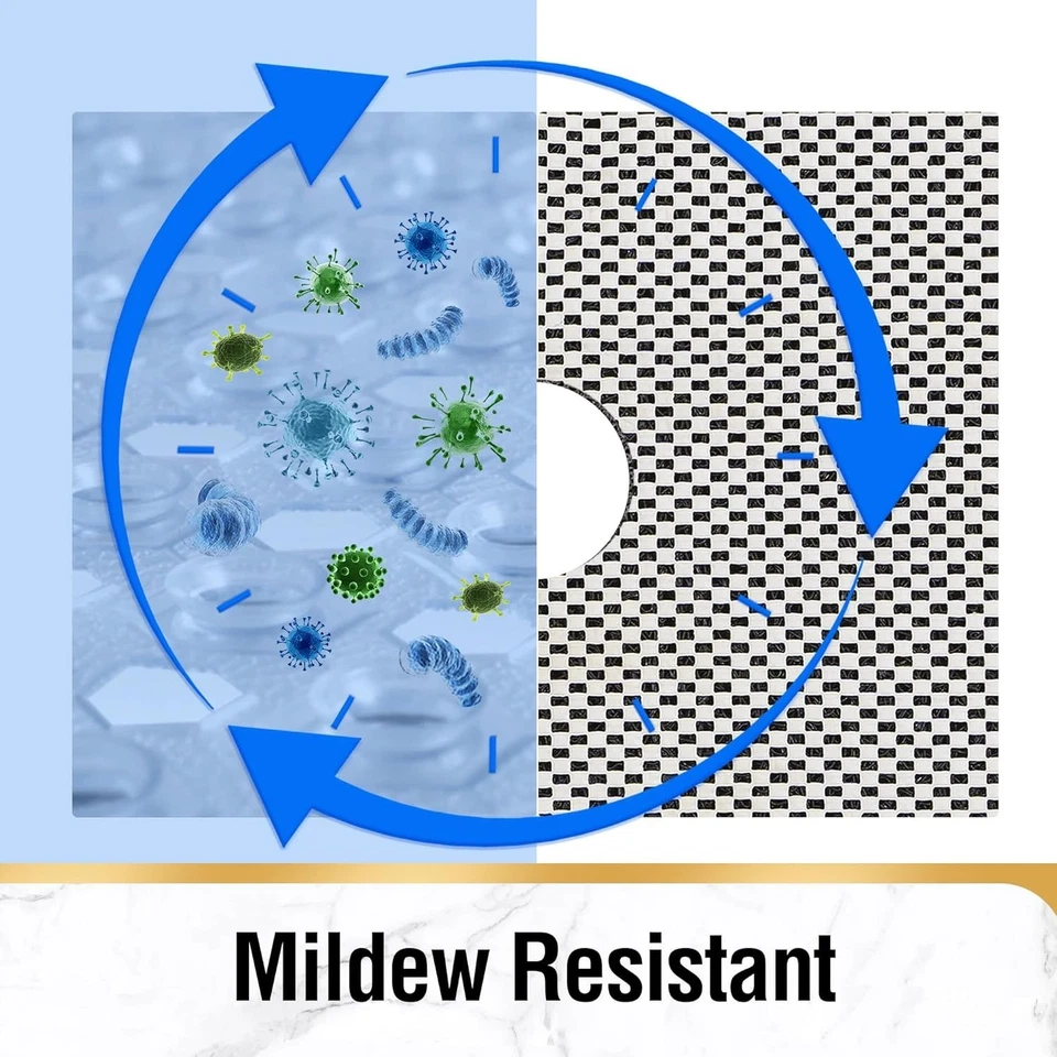 HITSLAM Square Коврик для душа, 24 x 24 дюйма Коврик для ванны из люфы, нескользящий, мягкий ПВХ Ba - Изображение 2 из 4