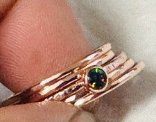 Opal copper stacking set Handcrafted Arthritis pure copper stacking rings