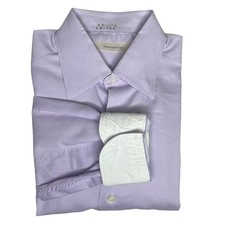 Ermenegildo Zegna Size M Dress Shirt Button Down Light Purple White Cuff Career