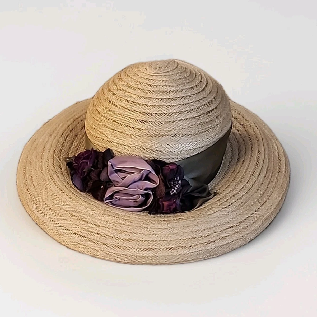 Toucan Hats New York Derby Lawn Party Cream and Lilac Women\'s Sun Sisal Hat Olive Forest Green Kentucky Derby Hats Royal Ascot Church  main image 2