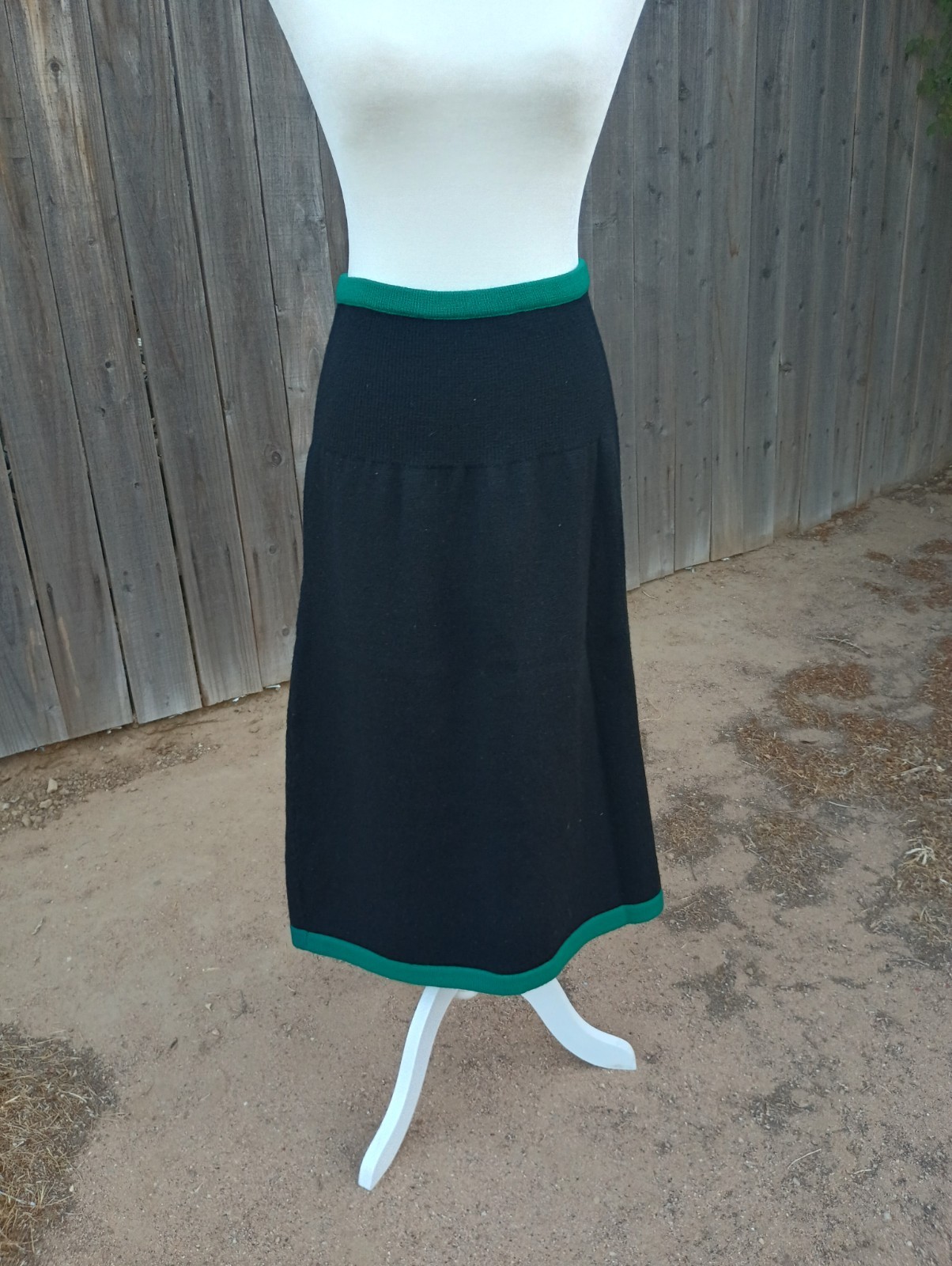 SAINT LAURENT Gonna vintage St Laurent in maglia di lana a costine