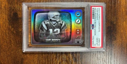 50. 2023 Topps Composite Tom Brady #RRV-12 Retro Vision PSA 10 SCRATCHED SLAB