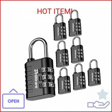 Brillirare 8 Pack Combination Lock, 3-Digit Waterproof Keyless Padlock, Zinc All