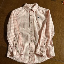 Tommy Bahama Boys' Size M 7/8 Pink  White Checked Button Down LS Shirt