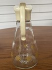 Glass Vintage Log Cabin Syrup Pitcher Dispenser Atomic Gold Startburst 7" — photo 4