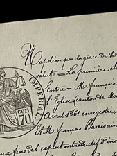 Napoleon Related Document from 1861