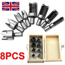 8PCS WOOD PLUG HOLE CUTTER SET DOWEL MAKER CUTTING TOOLS 9.5mm SHANK BIT