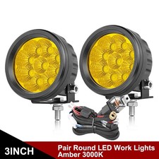 2x 3.5inch 120w Amber Led Round Driving Lights Spot Flood Work Lamp Truck Wiring