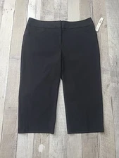 Apt 9 Women's The Ava Pants Sz 10 Capri Black  Stretch Pockets Casual NWT